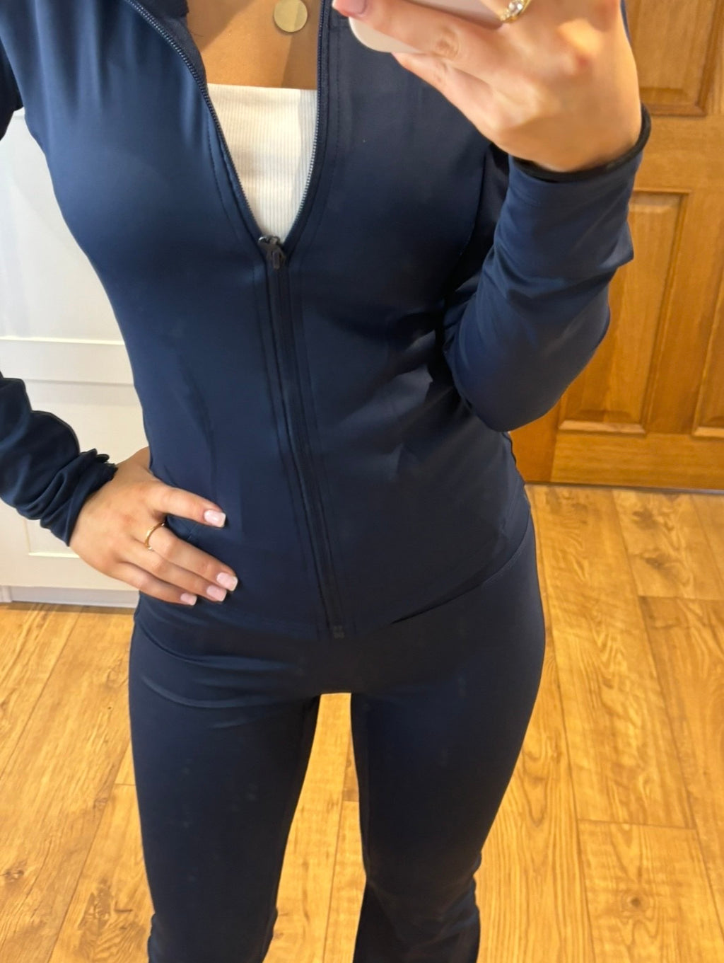 Navy Zip Up Gym Set
