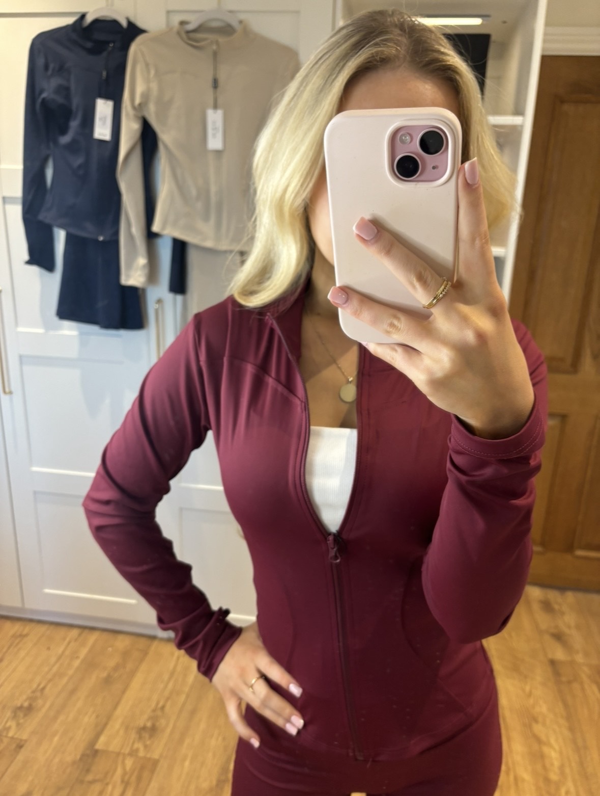 Burgundy Zip Up Gym Set