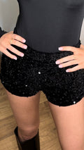 Black Sequin Shorts