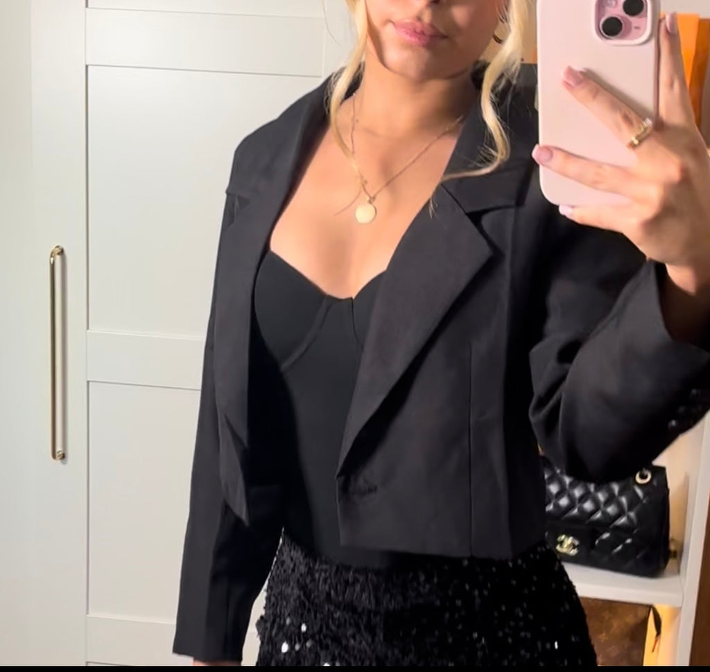 Black Cropped Blazer