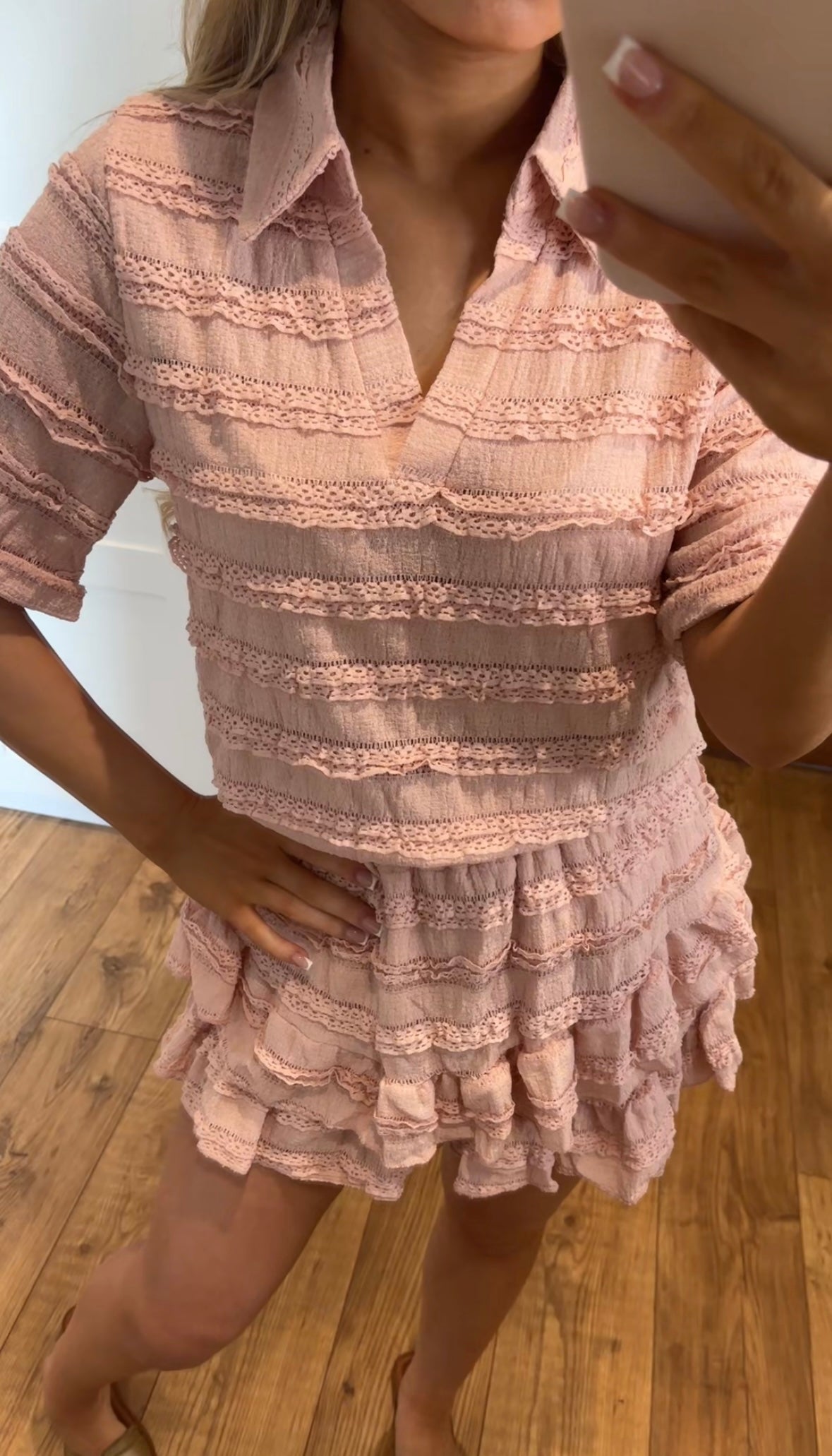 Baby Pink Ruffle Co-Ord