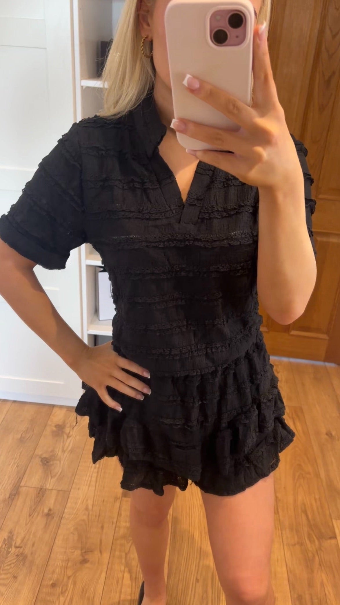 Black Ruffle Co-Ord