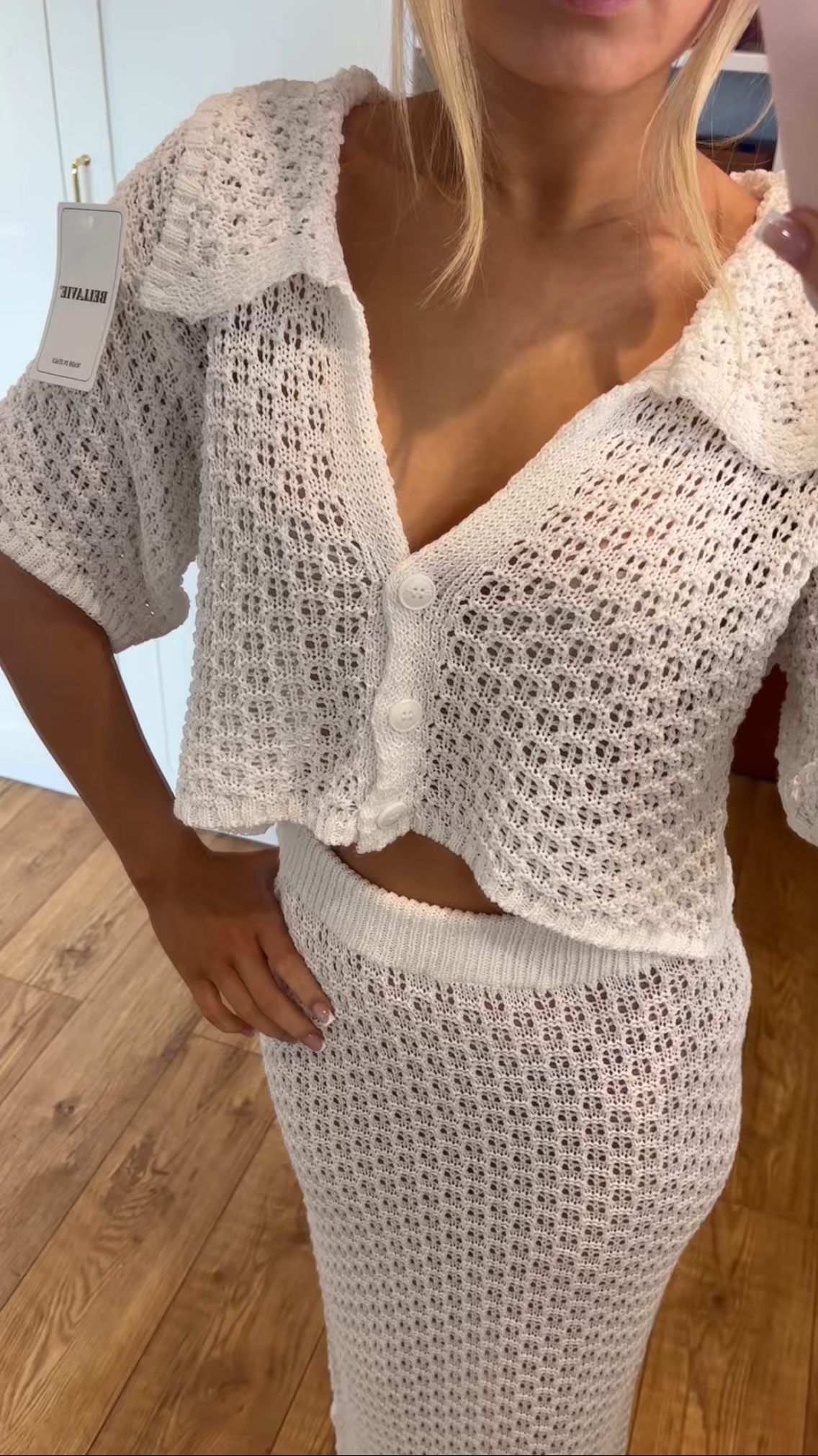 White Crochet Cover up