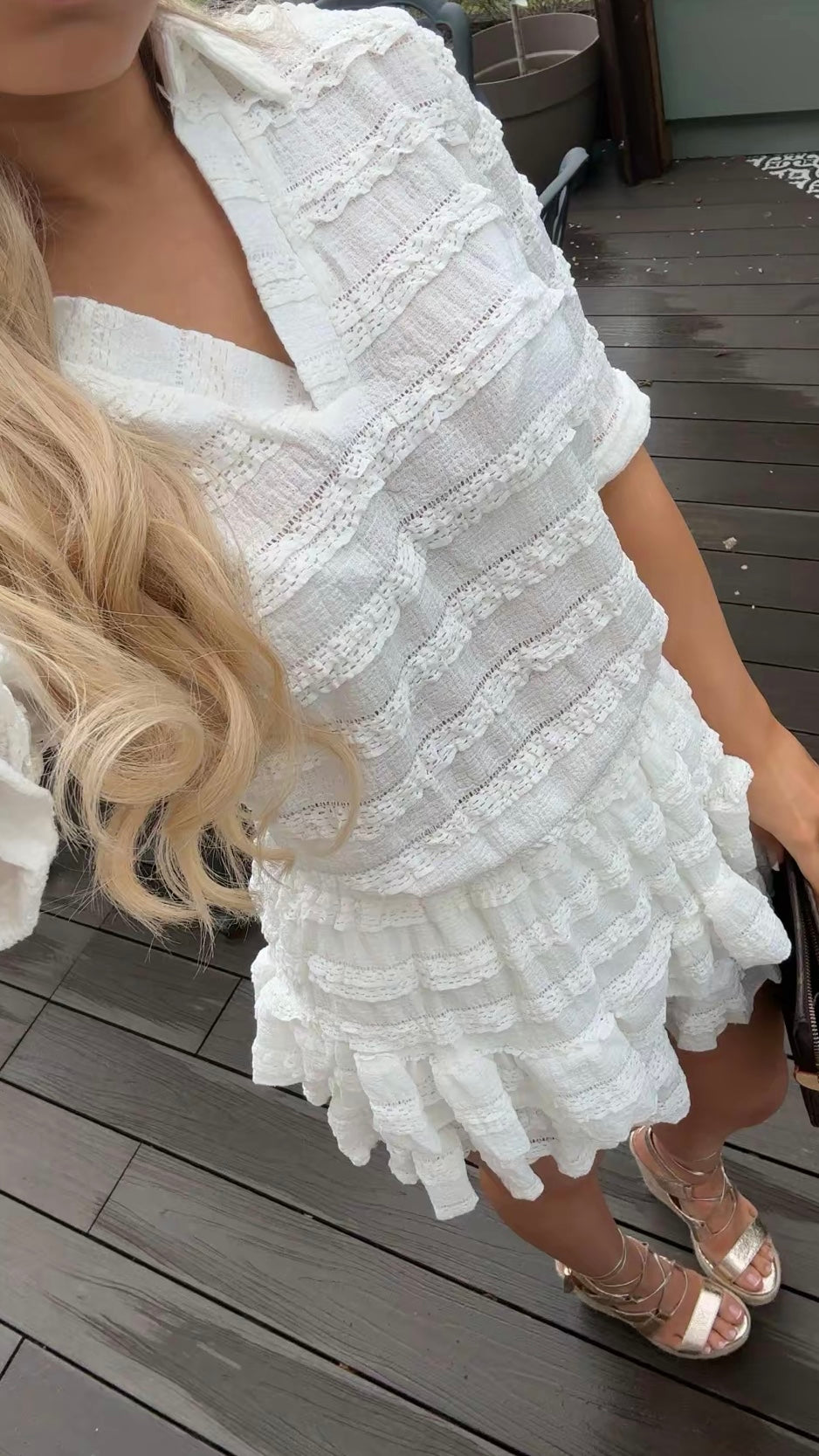 White Ruffle Co-Ord